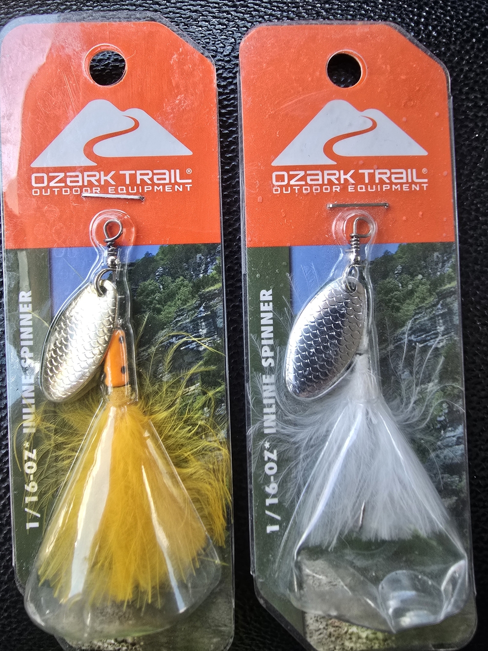 Ozark Trail Inline Spinner Fishing Lures - White & Fire Tiger 16 Oz